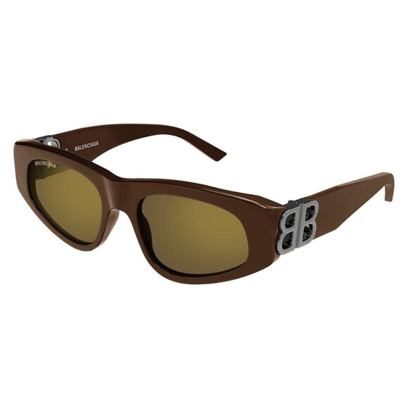 New Authentic  BALENCIAGA Brown Square BB0095S 020 Sunglasses Women - Picture 1 of 4